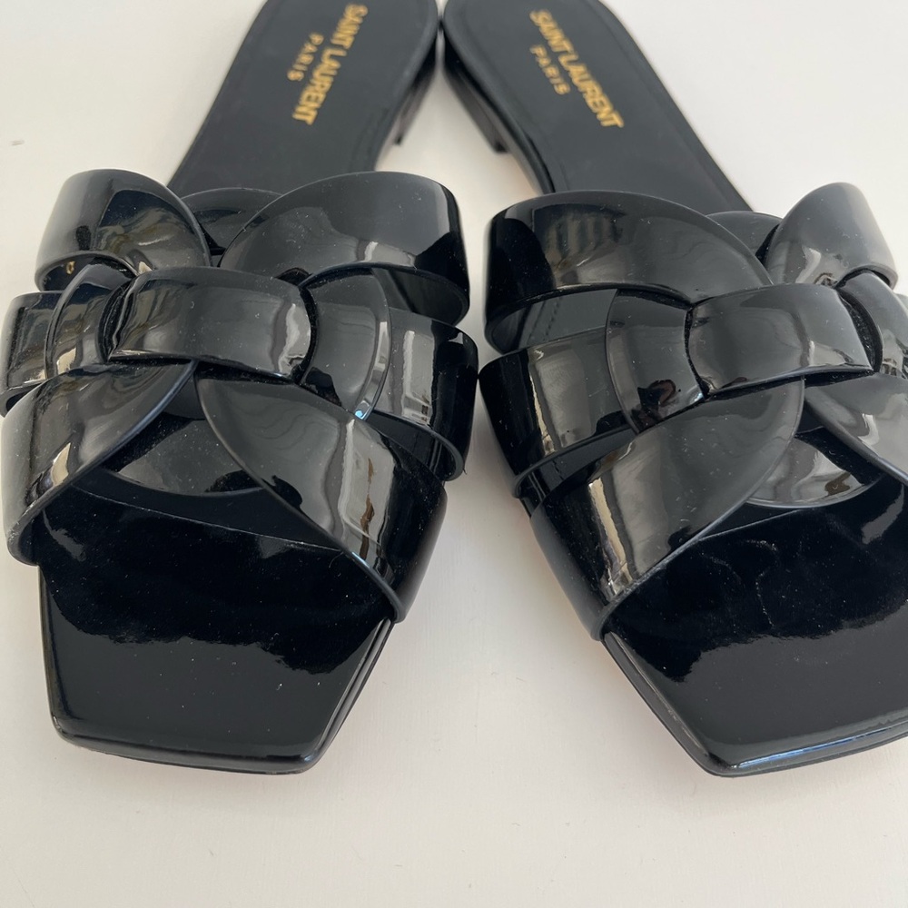 Auth SAINT LAURENT Patent Leather Sandals - Picture 2 of 8